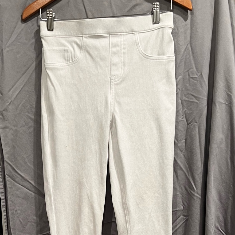 SPANX White Skinny Jeans Small Womens Jeggings Stretch Pull-On Slimming